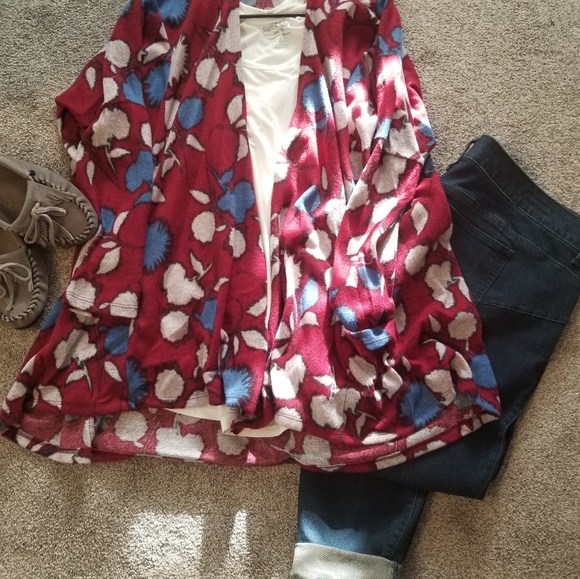 Sz 3x Drape Front Pocket Cardigan - Picture 6 of 7